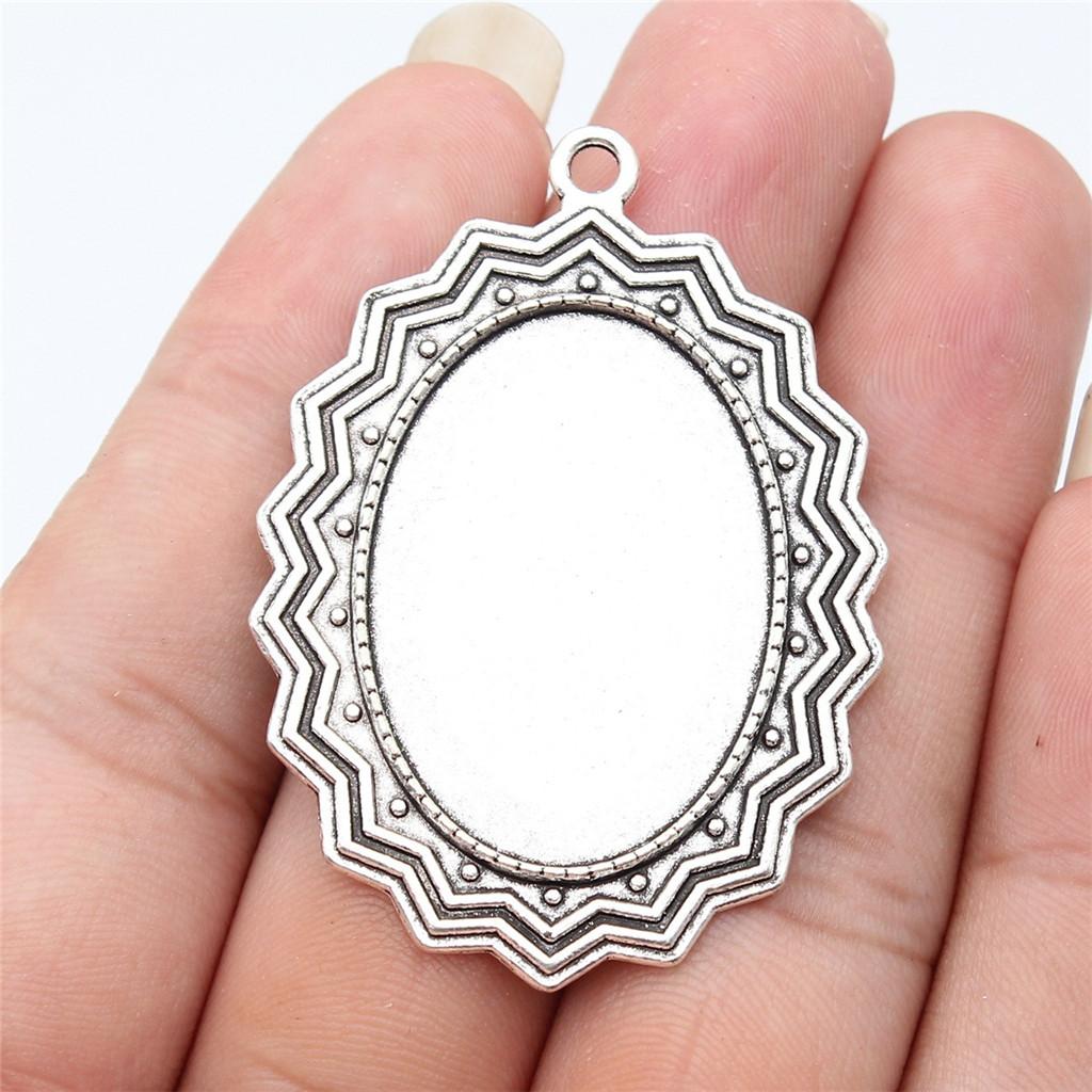 

Аксесуари Деталі Овальний Плоский Скляний Кабошон Основа Налаштування Лоток F Вінтажні Ювелірні Вироби ZA038 A43-2pcs-25x35mm