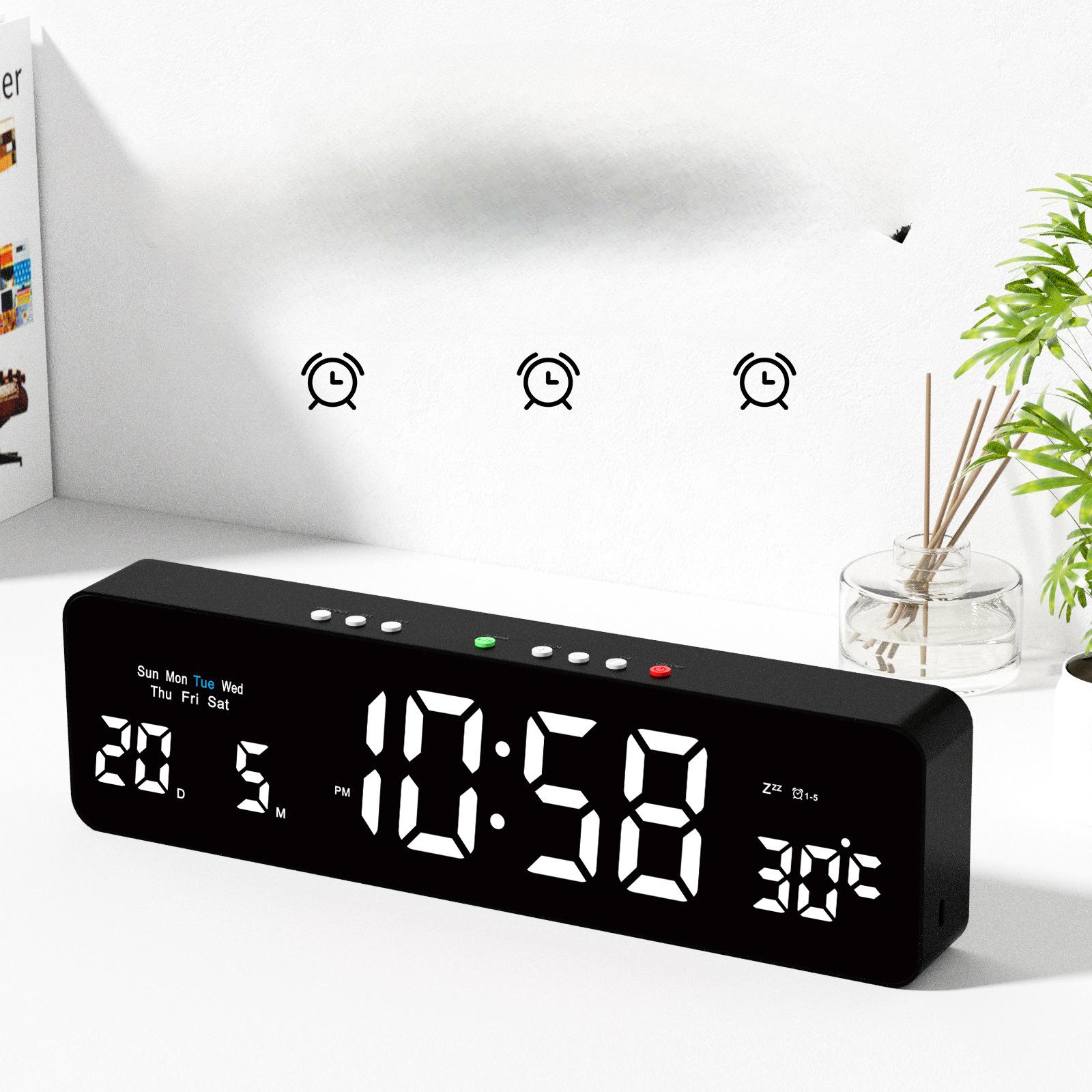 

Интеллектуальные светодиодные электронные часы Креативные многофункциональные электронные часы с большим экраном для гостиной Простые настенные часы .