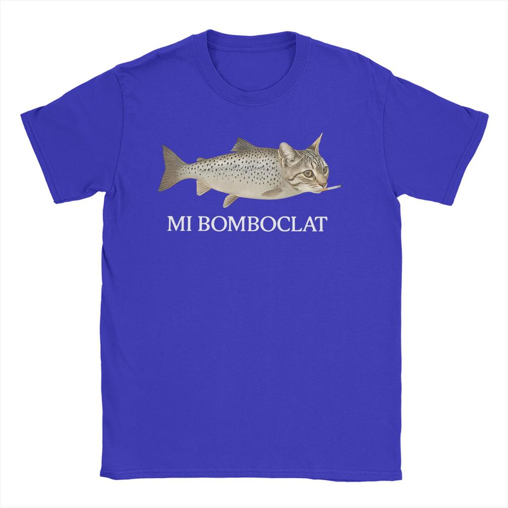 Bomboclat Fish Cat Meme  Men Women T Shirt Funny Fisher  Casual Tee Shirt Short Sleeve Round Neck T-Shirts 100% Cotton Clothing