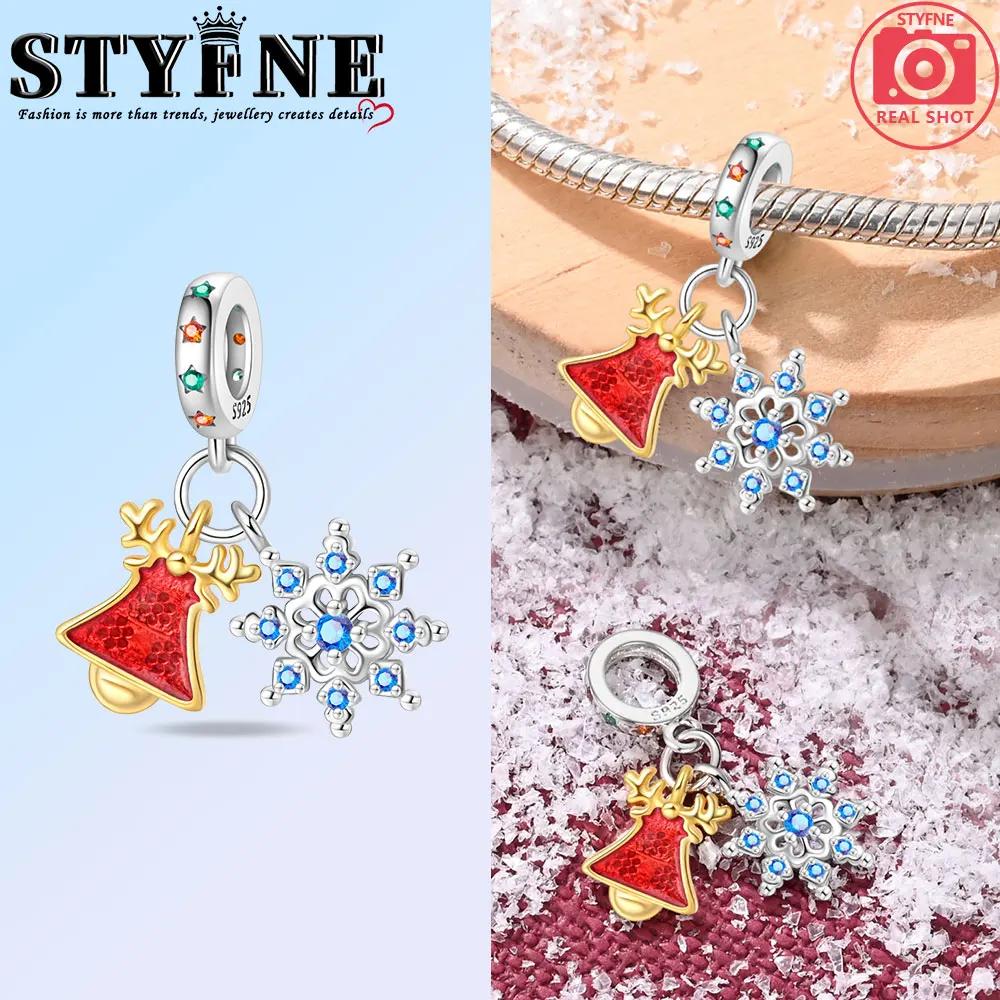 Christmas Charms Creative Santa Claus Christmas Tree Red Socks Boots Copper Beads Diy Bracelets Jewelry For Women