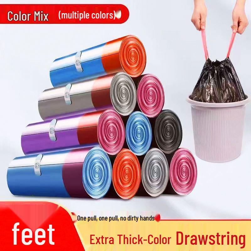 Thickened Black Vest-Style Garbage Bags: Medium & Large for Kitchen Cleaning, Economy Pack