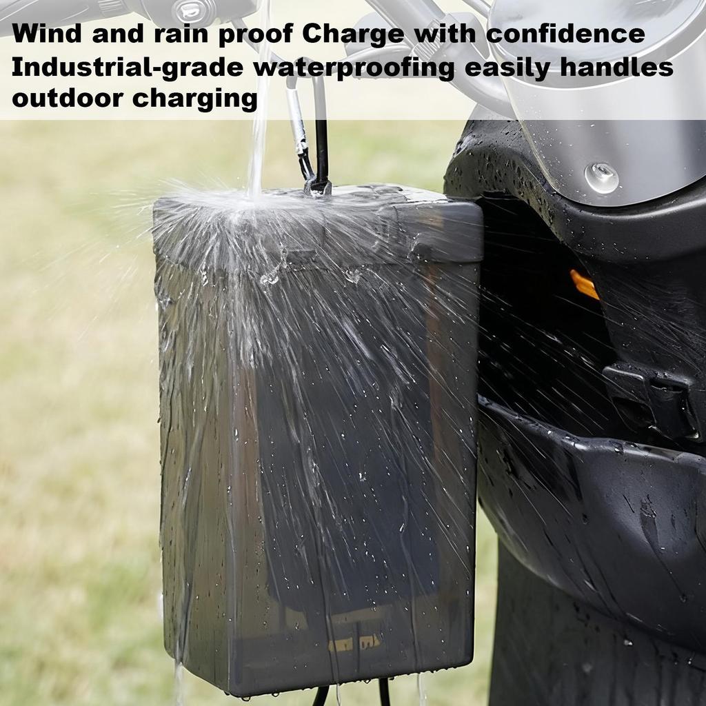 Motorcycle Charger Case UV-Resistant Protective Rainproof Outdoor Motorcycle Power Charger Case For All Weather Storage Parking