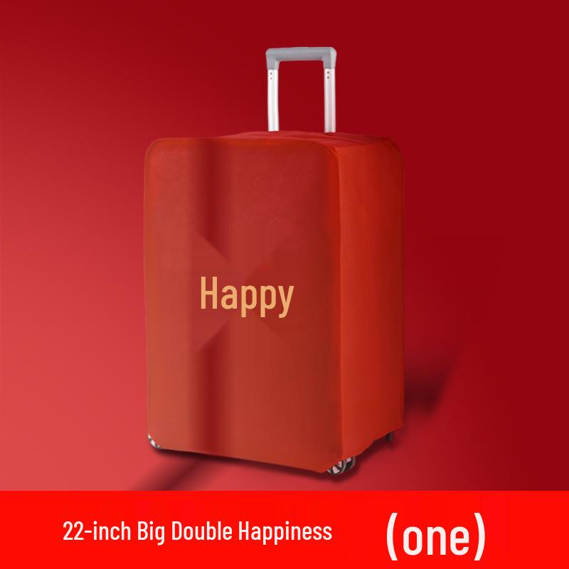 Red Double Happiness Wedding Suitcase Cover: Protective Leather Dust Bag for Luggage