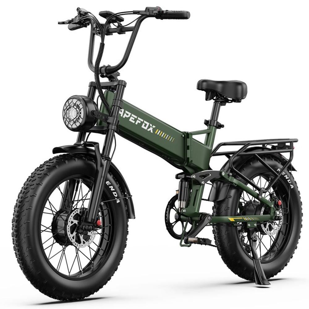Skladací elektrický bicykel Apefox Rh20 2x 750W Motor 20"x4.0" Pneumatika 7-rýchlostný Terénny Elektrický Bicykel pre Dospelých 48V 22.5Ah Dvojité Hydraulické Kotúčové Brzdy