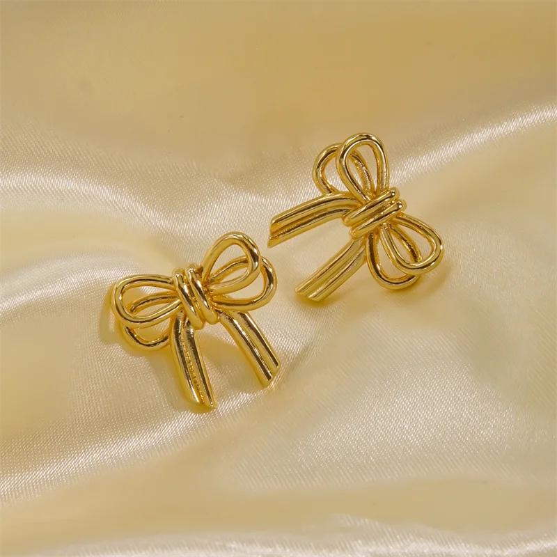 Design Sweet and Cool Style Bow Knot Earrings Women's Simple Elegant Jewelry Gifts Dropshipping