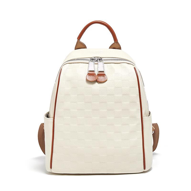FOXER Women Split Leather Casual Backpack Lady Business Satchel Travel Shoulder Bag Girl s Solid Color Simple College School Bag