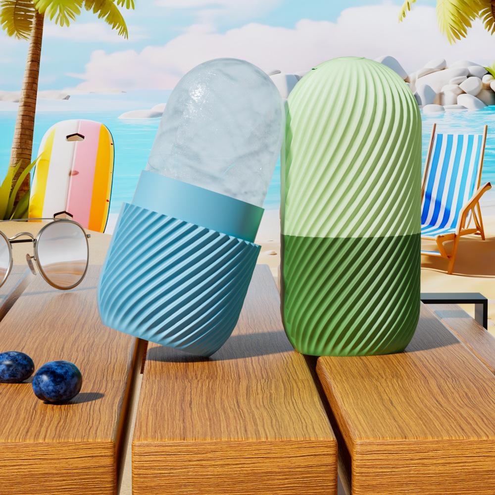 Silicone Face Ice Grid, Ice Ice Cube Mold Ice Roller Facial Massage Silicone Ice Grid Wet Compress Cooling