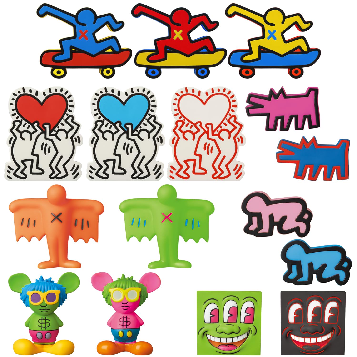 

MEDICOM TOY MINI VCD KEITH HARING Кит Харинг Каждый Примерно 62 мм в Высоту Окрашенная Полная Фигурка Коробка из 16 #3 #3 Не в Масштабе