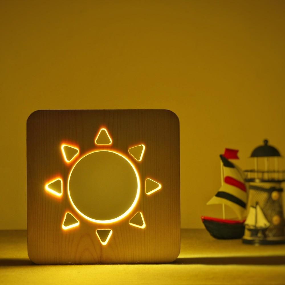 

Starmood 3D 3D Wood Sun Heart Led Table Top Night