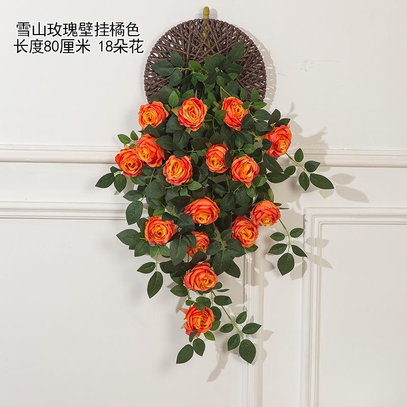 Artificial Flower Rattan Decoration Wall Hanging Roses Fake Hanging Flowers Decorative Flowers Wreath Wedding Home Garden Decor