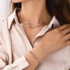 Gold Silver Color Stainless Steel 3mm Paperclip Link Chain Bracelets Neckalce For Women Fashion Party Wedding Jewelry Sets Gifts