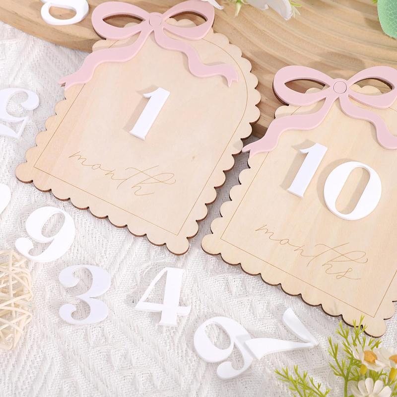 Newborn Flower Photography Accessories Newborn Photography Props Baby Accessories Milestone Wooden Sticker Shooting Props Gifts