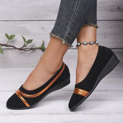 Spring New Soft Sole Pointed Middle Heel Single Shoes Women's Versatile Doudou Shoes Shallow Mouth Breathable Gentle Shoes
