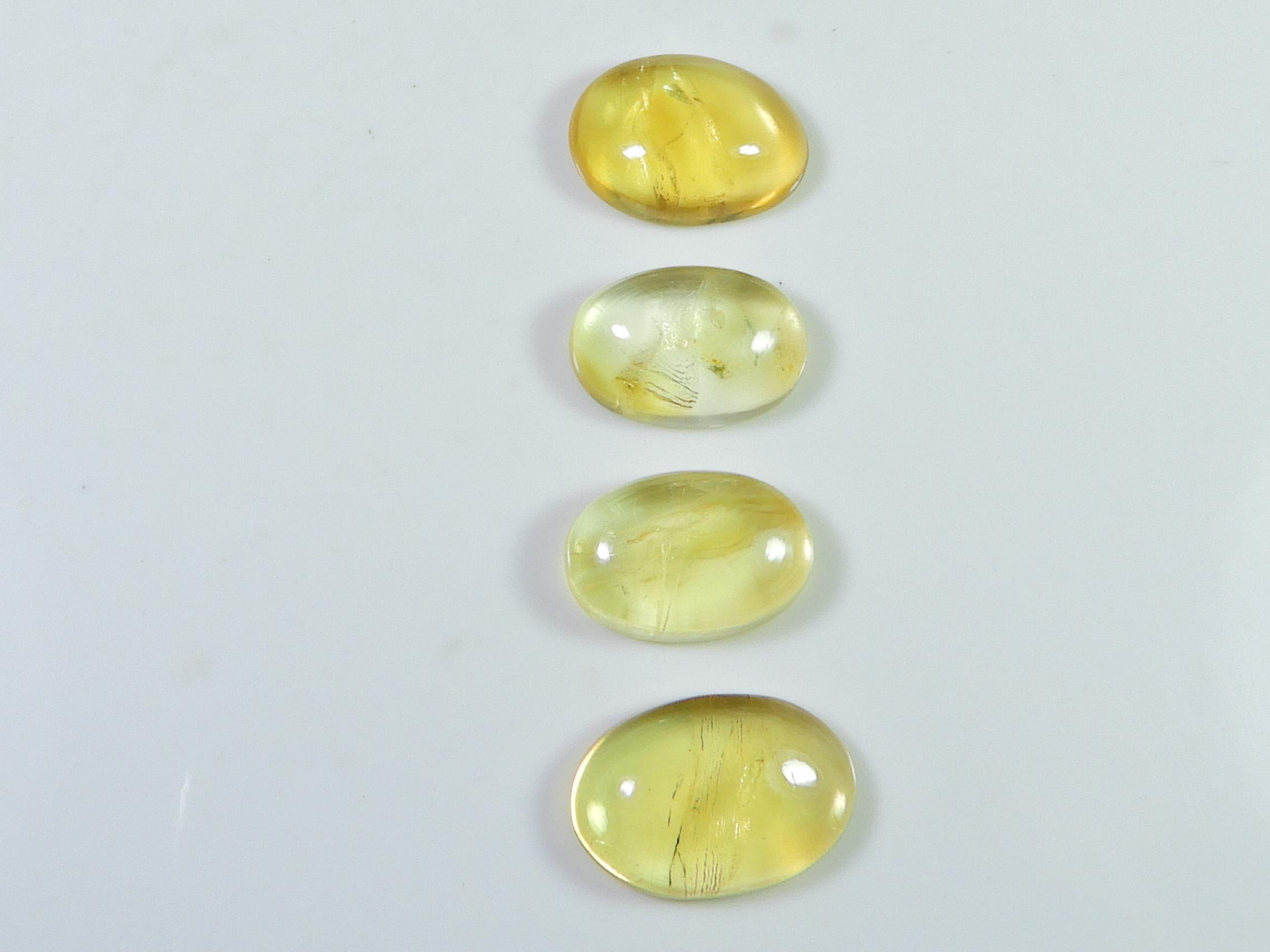 

30Cts. Natural Citrin Oval Cabochon Loose gemstone 4 Pcs Lot 15 - 16 MM RQ-948