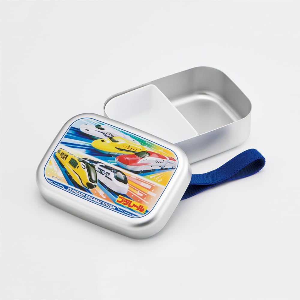 Skater Aluminum Bento Box for Kids, 370ml Capacity, Insulated Storage, Lunch Belt Included, Made in Japan, Plarail 24 Series, Boys ALB5NV-A