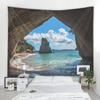Rock Cave Sunrise 3d Printing Tapestry Reef Rock Cave Sea View Wall Hanging Living Room Bedroom Hall Tapestry Mural 6 Sizes