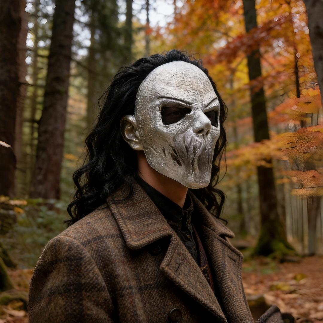 

April Fool s Day Halloween Haunted House Escape Room Prank Scary Zombie Mask Masquerade Latex Horror Mask Headgear Long-Haired Monster Slaye