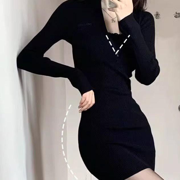 Women's Black Bodycon Inner Dress - Sexy Spring, Summer, Autumn Overcoat Base 2025
