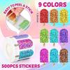 500pcs/set Glittering Flower Sticker Party Gift Wrapping Label Sticker Reward Stickers Scrapbook Stationery