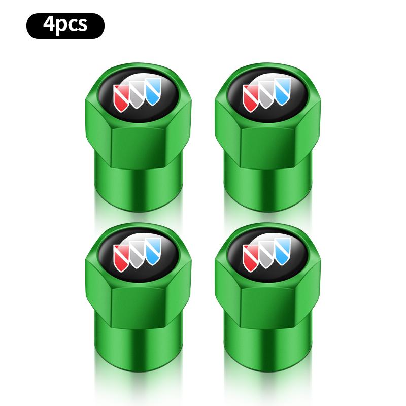 EHL2 4Pcs Car Tire Valve Caps Metal Styling Tyre Air Stems Cover For Buick Enclave Regal Lacrosse Encore Excelle Envision GL6 GL8 HRV