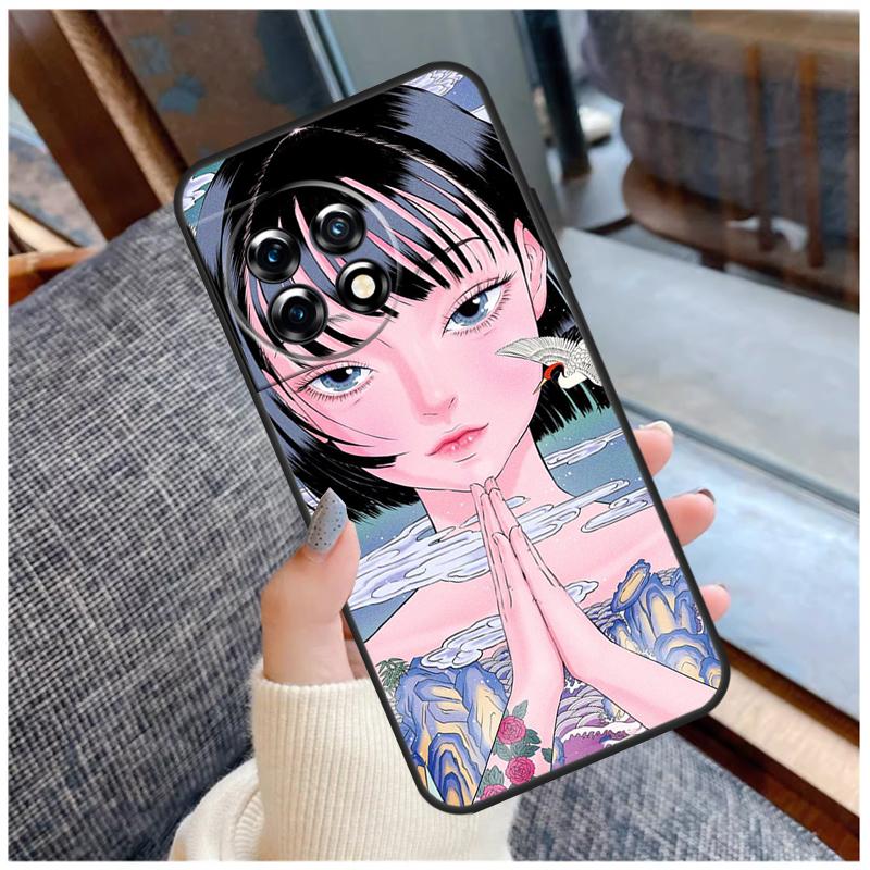 Cartoon Girl Aesthetic Case For OnePlus 15 13 12 11 10 9 Pro 13R 13T 12R 10T 8T Nord CE 5 2 3 4 Lite N20 N30 Coque