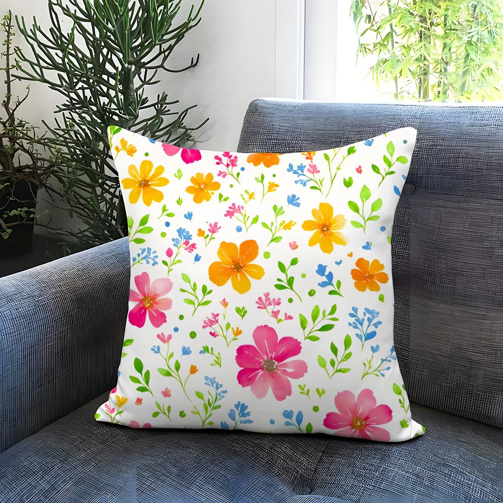 Flowers and plants Cushion Cover Comfortable Reversible Pillow Cover Ideal for Car Sofa Bedroom Beyond