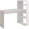 Bureau d'angle contemporain JUNE - Blanc - L 122 cm - 1 plateau, 2 tablettes