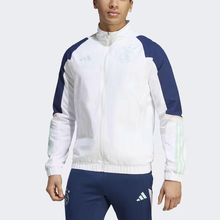 Adidas Ajax Amsterdam Tiro 23 Presentation Track Top Color Block Design Long Sleeve Retro Sports Jacket Men Jackets White HZ7767