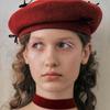 poesiedame BOW BERET IN RED