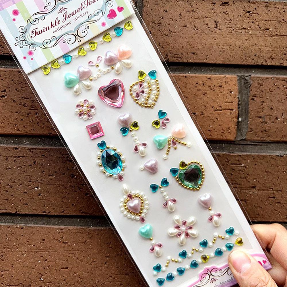 Křišťálové kamínky Samolepky na tetování na obličej DIY Jednorázové diamantové dekorace na obličej Make-up Akrylová nálepka Nálepka s vrtačkou na telefon