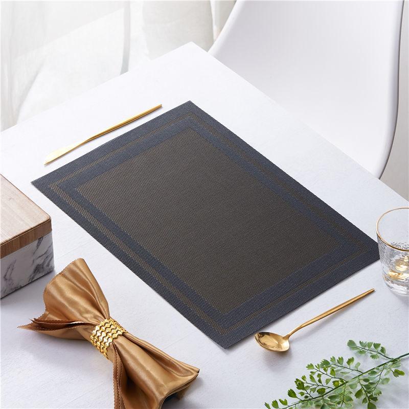 Teslin western dining mat double frame pvc placemat high temperature resistance waterproof oil-proof easy cleaning anti-aging advanced sense
