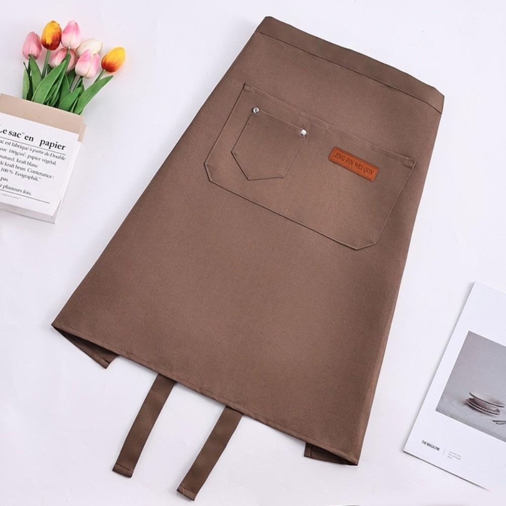 Double-Sided Half-Length Apron Brushed Polyester Work Apron Waterproof Apron Catering Service