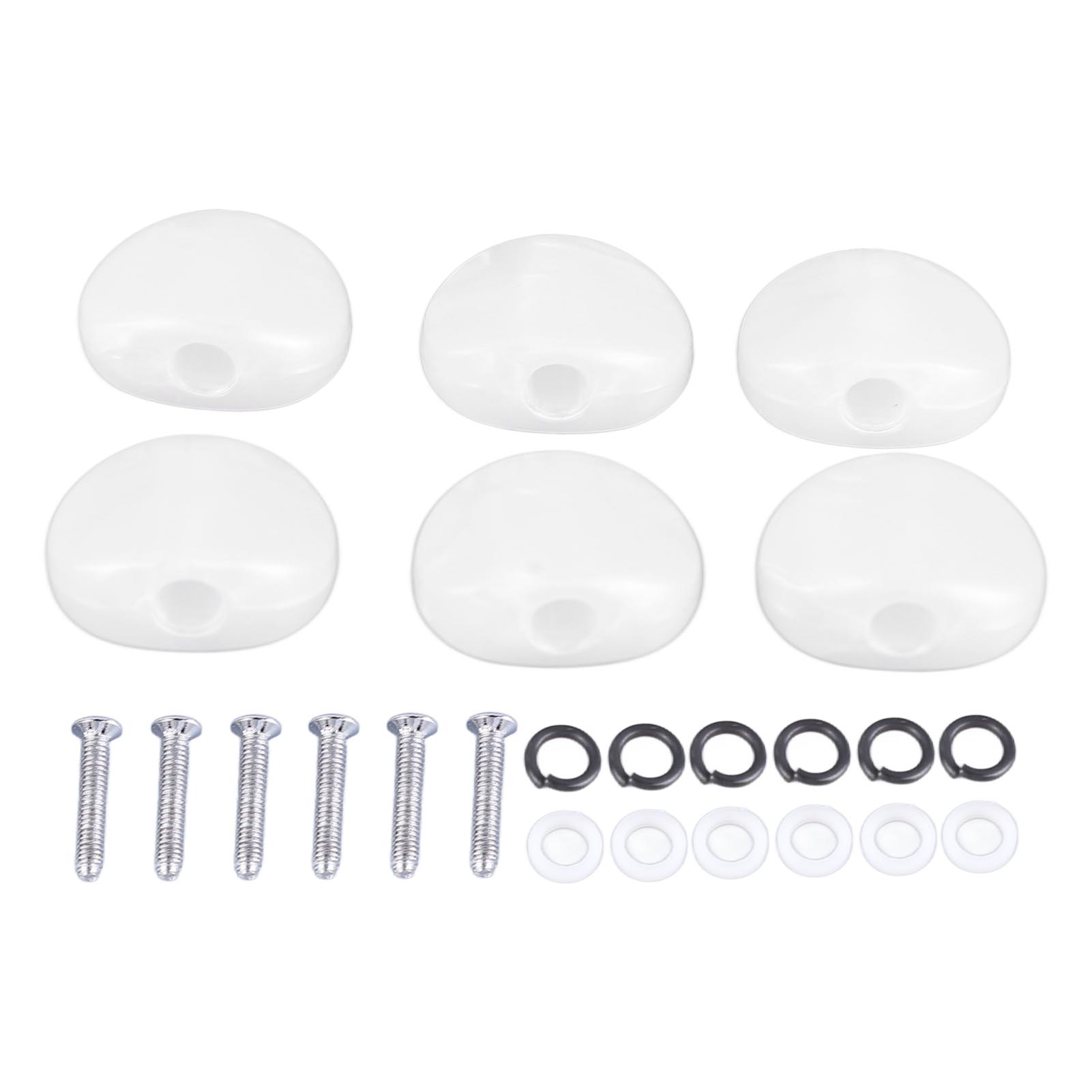 

6Pcs Electric Guitar Tuning Peg Key Button Semicircle Shape Folk Classical Guitar Tuning Peg Handle белый