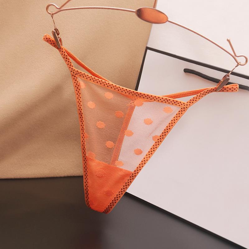 Förföriska Prickiga Trosor med Låg Midja och Transparent Tanga