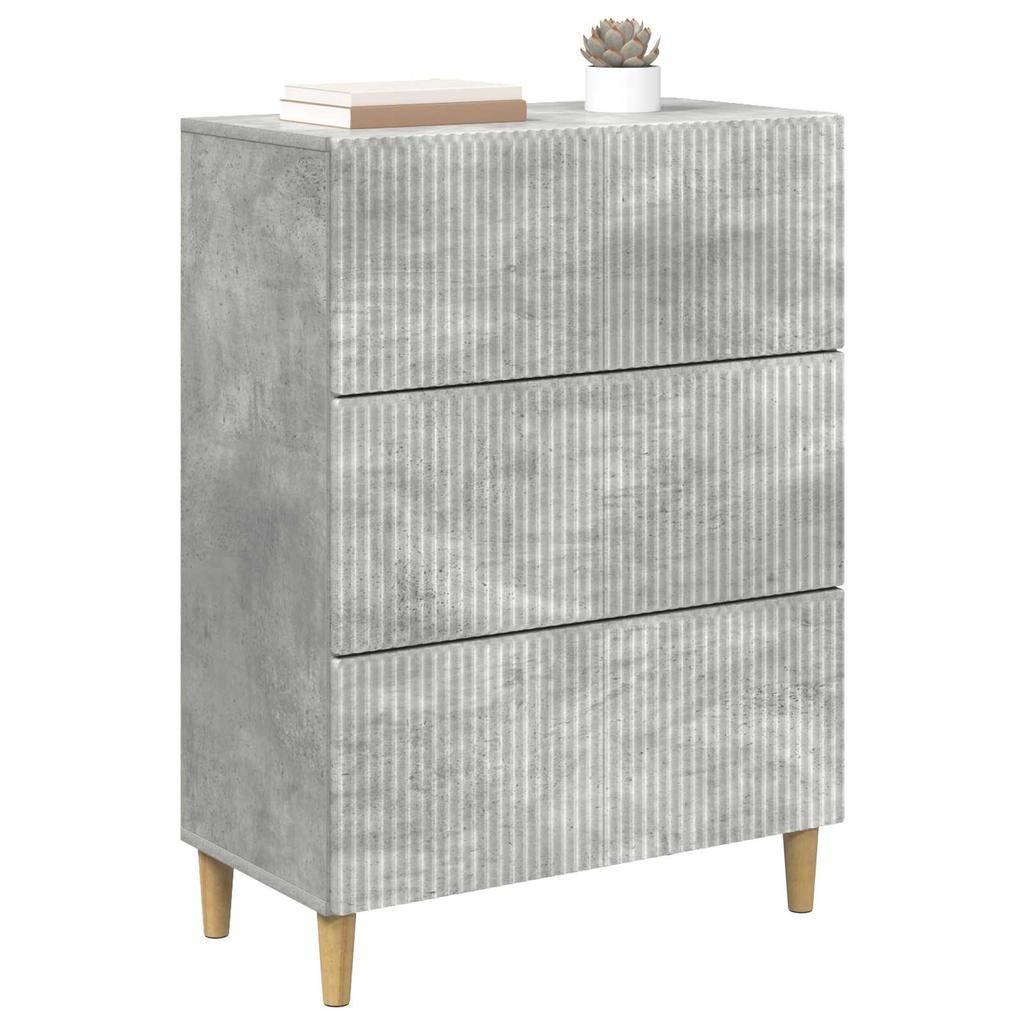 Drawer Cabinet Concrete Grey 66 x 34.5 x 90 cm Particleboard