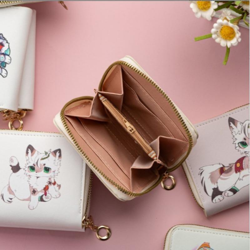 New Fresh and Sweet Women's Wallet Anime Cartoon Leather Embossed Wallet Change Bag Storage