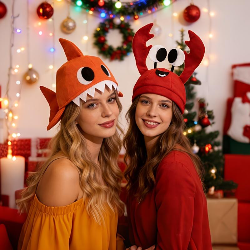 2Pcs Shark Hat + Lobster Hat - Fun And Cute Party Hats Suitable For Halloween Christmas Easter. A Headpiece That Adds Atmosphere To Parties And