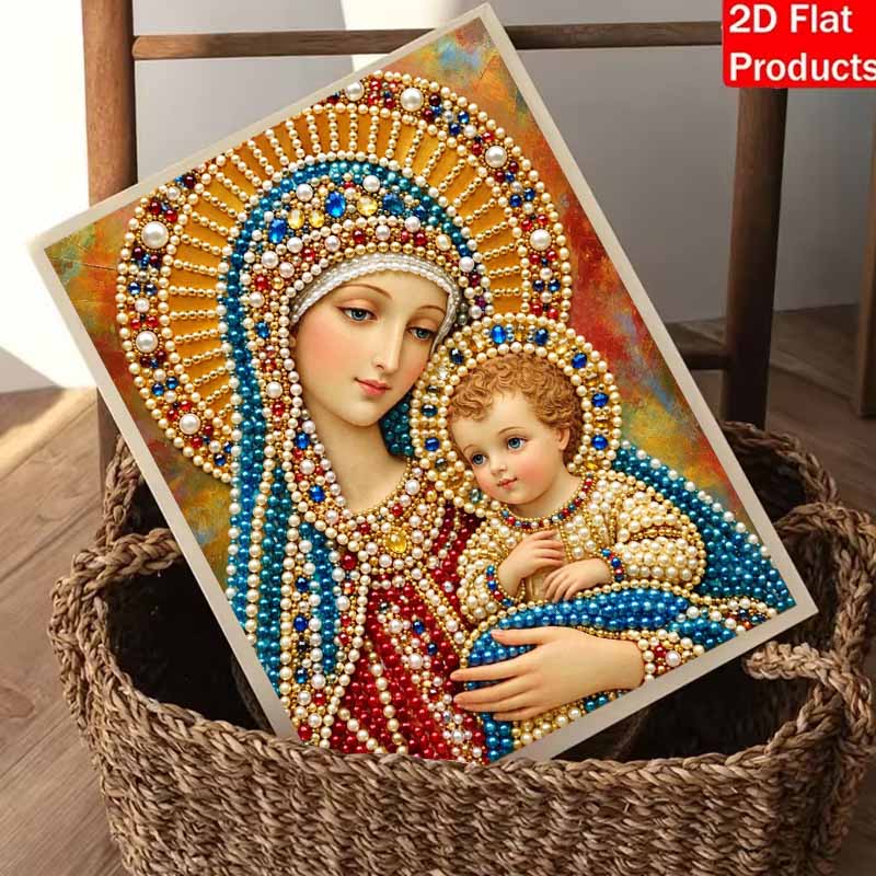 DIY 3D Pearl Diamond Painting Art Set Religious Madonna Home Decor Art Set Wall Art