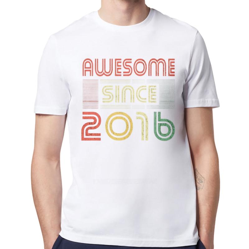 Casual summer For him t shirt Awesome Since 2016 Retro Design Short Sleeve Rock O Neck Teeshirt men cotton tshirt male tops