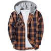 Plaid Pattern Men's Long Sleeve Hooded Shirt Jacket With Chest Pocket, Men's Casual Fall And Winter Coat