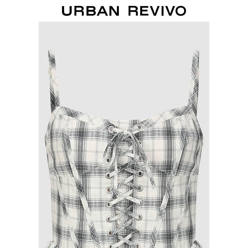 UR2025 Women's Fashion Color-block A-Line Mini Suspender Dress