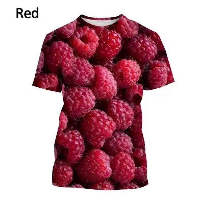 New 3D Fruits Lemon Orange Pritning T Shirt Blueberry Dragon Fruit Graphic