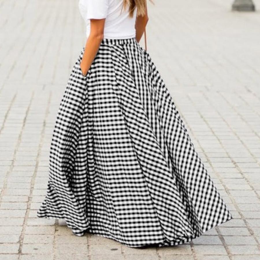 Damska Spódnica Maxi A-Line Kratka Elegancka Wszechstronna Długa Wysokiej Talii Nowości Wiosna/Lato Wish