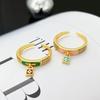 Trend Advanced Sense Lock Head Enamel Personality Zircon Ring Women'S Fashion Niche Design Sense Temperament Index Finger Ring