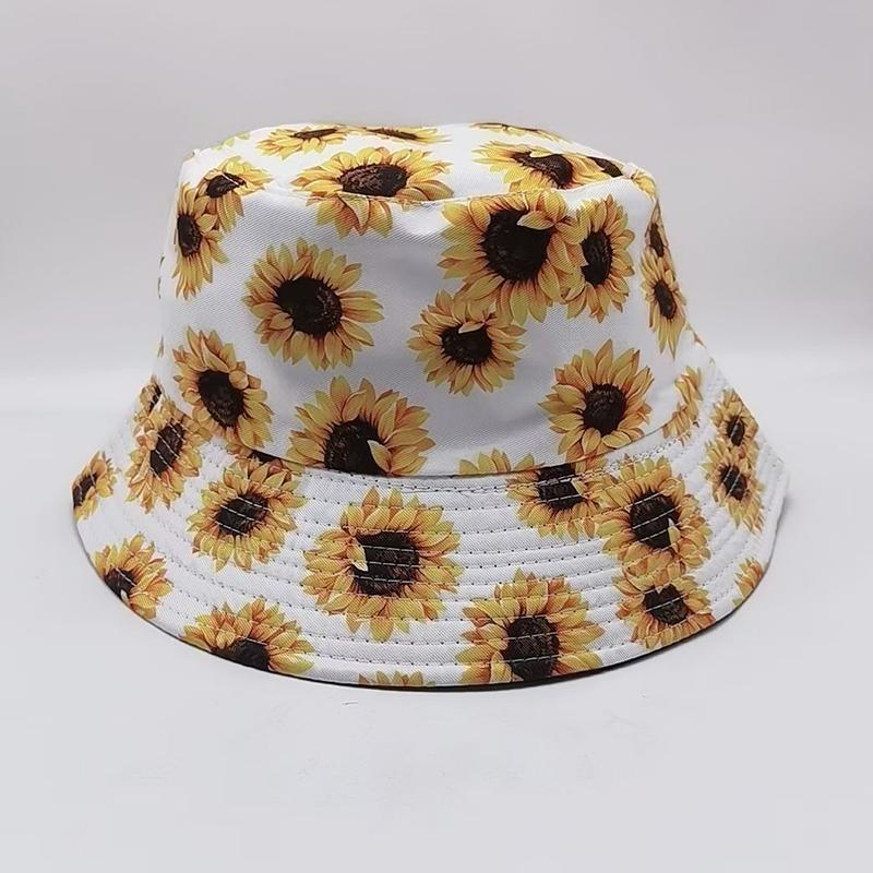 Sommer-Gänseblümchen Eimerhut Damen Mode Baumwolle Strand Sonnenhüte Wende Bob chapeau Femme Blumenhut Fischerhut