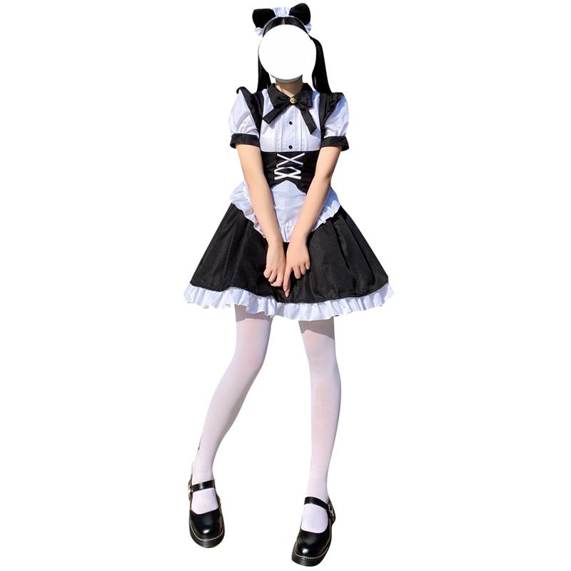 New Black And White Lolita Gothic Maid Uniform Halloween Lolita Women's Dress