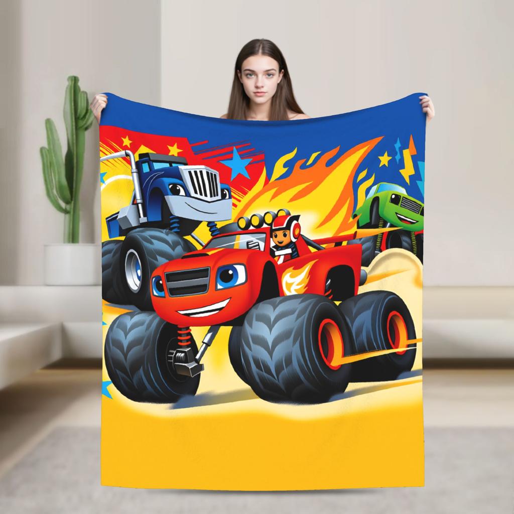 Blaze and the Monster M-Machines Flannel Blanket Winter Warm Throw Blanket for Children Bedroom Comfortable Bedspread Sofa
