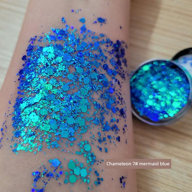 Stage Makeup, Eye Shadow, Glitter, Sequins, Stars, Glue-Free Face and Hair Makeup, Children's Day Cosmetics, Performance Makeup