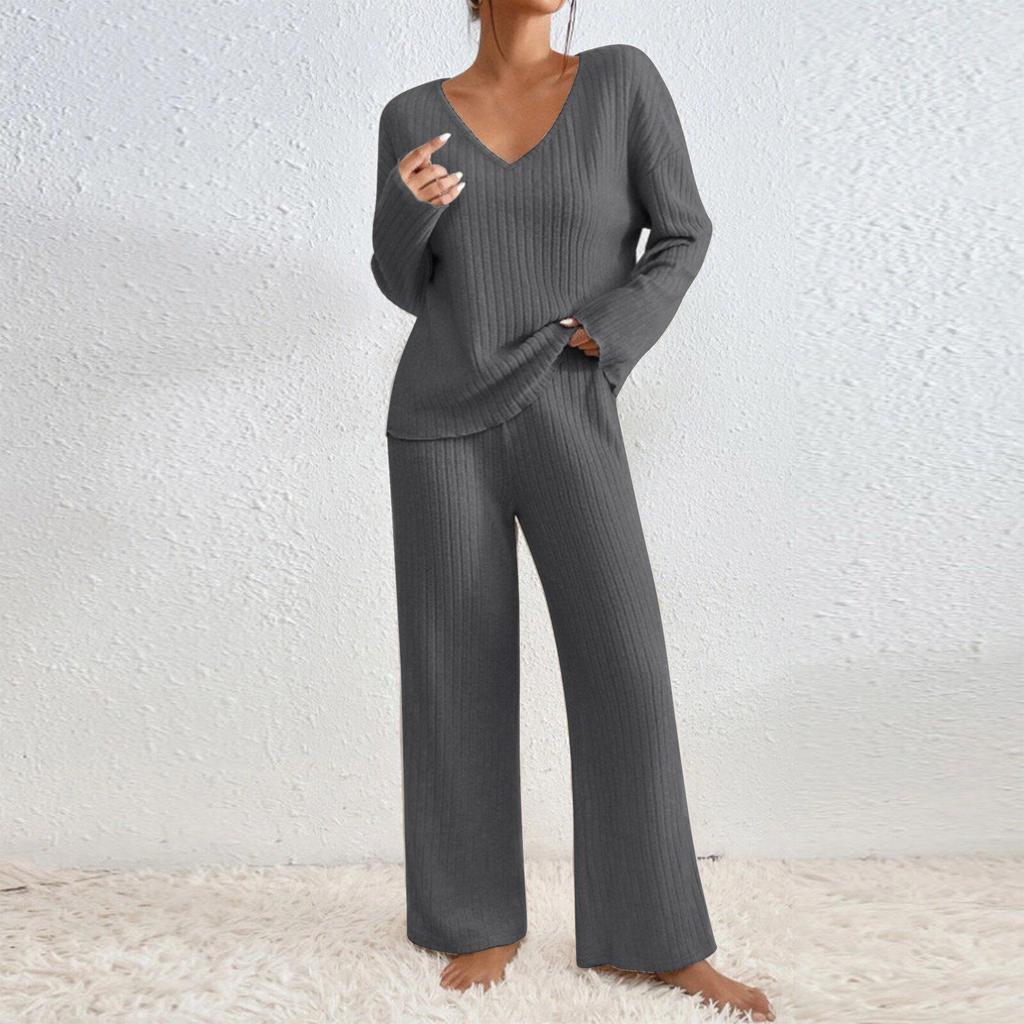 2025 Autumn/Winter Women's Wide-Leg Tracksuit: Casual Long-Sleeve Two-Piece Set for Commuting & Multi-Occasion Wear