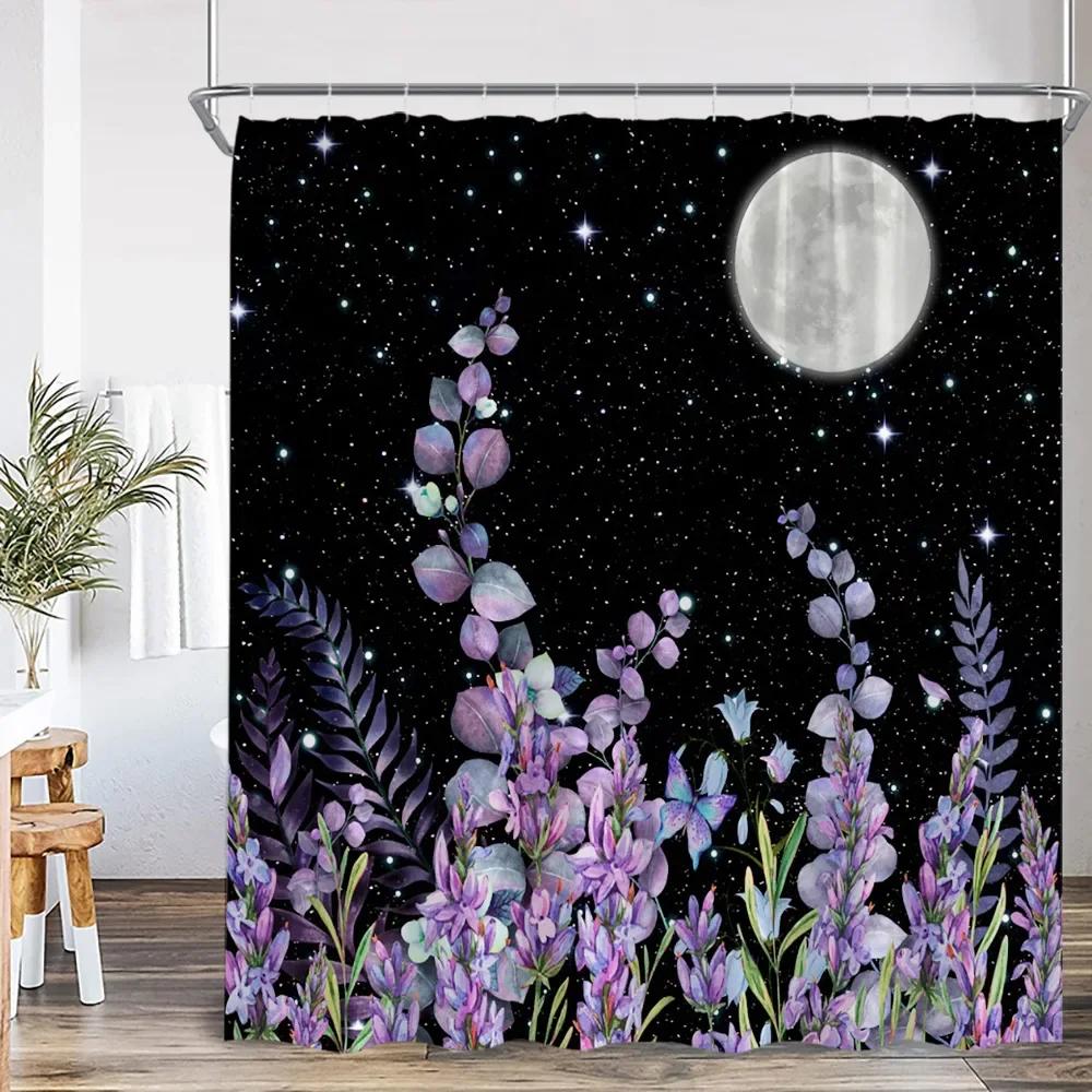 

Retro Magic Shower Curtain Wizard Hat Witch Magic Room Library Book Bookshelf Retro Polyester Shower Curtain Fabric W120xH180cm